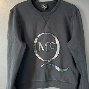 McQ by Alexander McQueen Black Crewneck Sweater with Plaid Logo